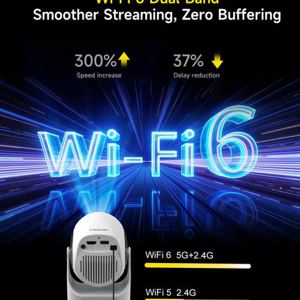 Compact 4K Home Projector with Android 11, Built-in Speakers & Portable Design