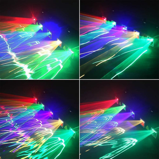 Professional RGBYC 5-Beam DJ Laser Light with Sound Sync, DMX Modes & 100+ Visual Effects