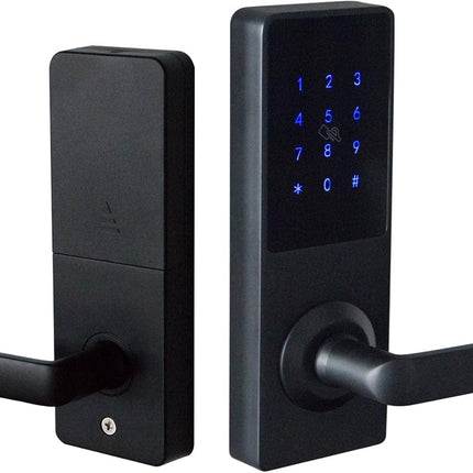 Keyless Bluetooth Door Lock with Password, RFID Card & Mechanical Key for 35-100mm Doors