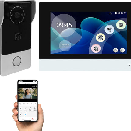 Smart Video Door Phone System – 1080P Camera, Monitor, Unlock, Alarm & Playback
