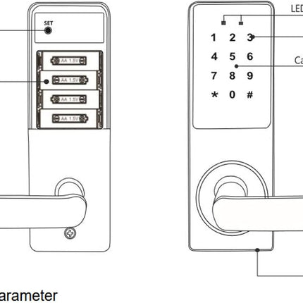 Keyless Bluetooth Door Lock with Password, RFID Card & Mechanical Key for 35-100mm Doors