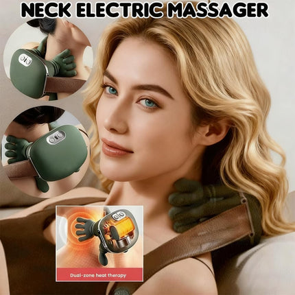 Portable Electric Deep Tissue Massager with Hand-Style Kneading and Adjustable Speeds