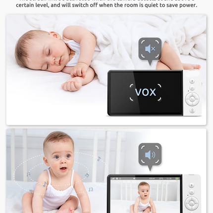 Wireless Video Monitor with 5" Display, 720P Camera, Night Vision, Pan & Tilt, VOX Mode