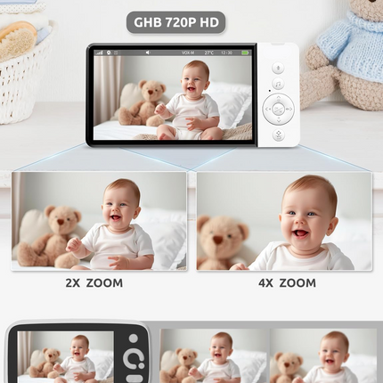Wireless Video Monitor with 5" Display, 720P Camera, Night Vision, Pan & Tilt, VOX Mode