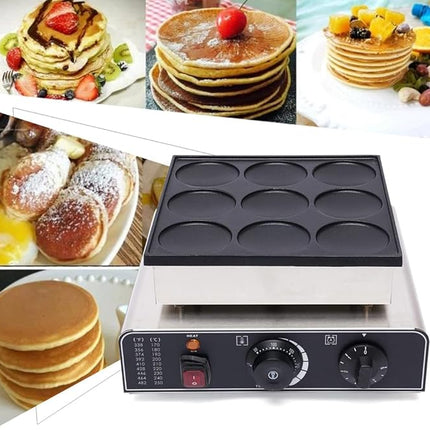 Compact Electric Waffle & Pancake Press Machine – 750W Adjustable Temperature, Non-Stick Cooking Plate