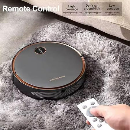 Portable Smart Robot Vacuum & Mop Cleaner 2-in-1 with Remote Control and Auto Charging