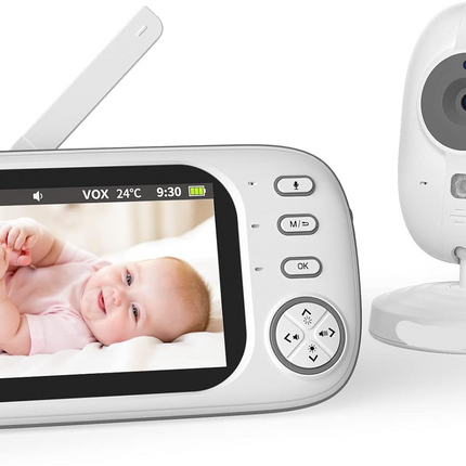 Portable 720P Baby Camera Monitor with Temperature Alert & Two-Way Audio