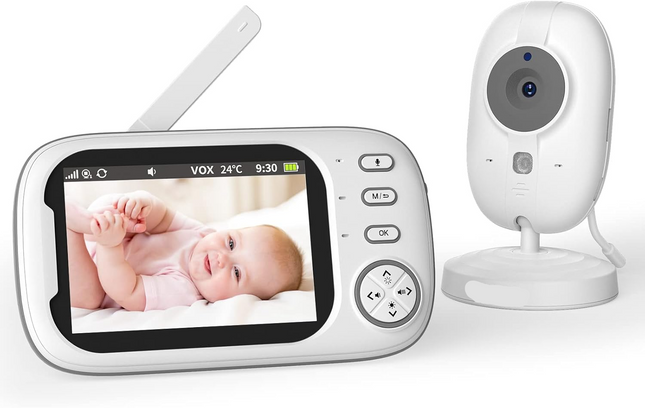 Portable 720P Baby Camera Monitor with Temperature Alert & Two-Way Audio