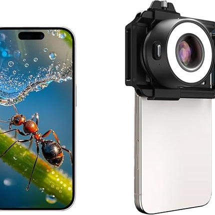Smartphone 120X Macro Microscope Clip with Dual LED & UV Illumination
