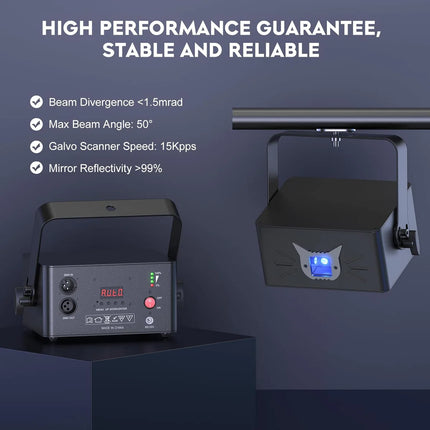 Wireless RGB 3D Laser Projector for DJ & Events – App Controlled Party Lighting System