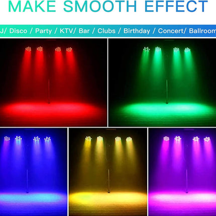 Portable 9x6W RGBW LED DJ Par Can Light 4/8 Channel DMX512 Stage Uplight