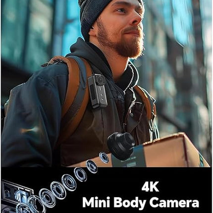 Small HD 4K Chest Mount Camera, Wireless WiFi Cycling and Personal Recording Device