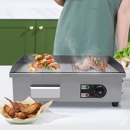 Portable 1000W Electric Griddle for Breakfast, BBQ and Everyday Cooking
