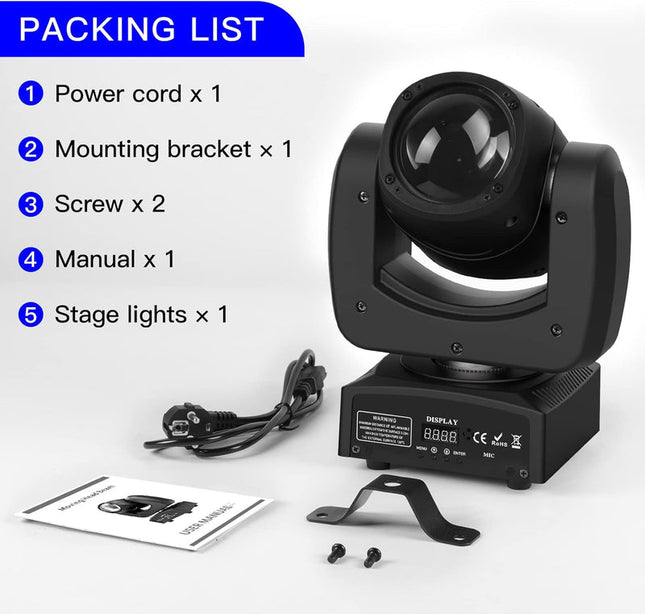 100W RGBW Moving Head Beam Light with DMX512 Control – Stage, Club & Party Lighting