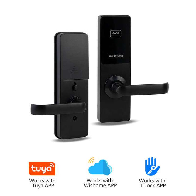 Smart Fingerprint Door Lock with Bluetooth App, Password, Card & Mechanical Key for 35-100mm Doors