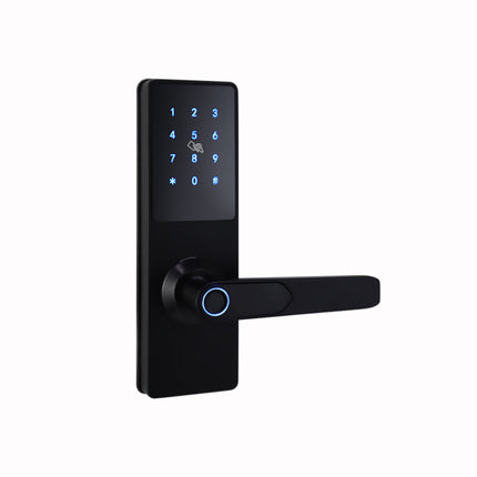 Smart Fingerprint Door Lock with Bluetooth App, Password, Card & Mechanical Key for 35-100mm Doors