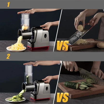 Household Electric Vegetable Cutter and Slicer with Grater and Chopper Function 500W