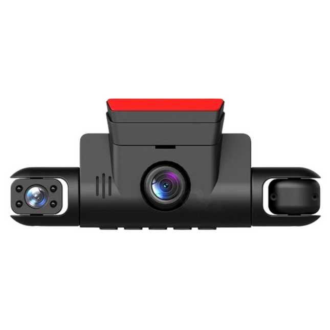Compact 720P Dual-Lens Car Dash Camera with Night Recording, Loop Recording & Rear Camera Support