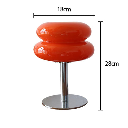 Portable Glass Table Lamp with Dual Color LED Bulb Modern Bedside Atmosphere Light