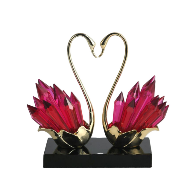Elegant Crystal and Alloy Ornament for Home Office Display