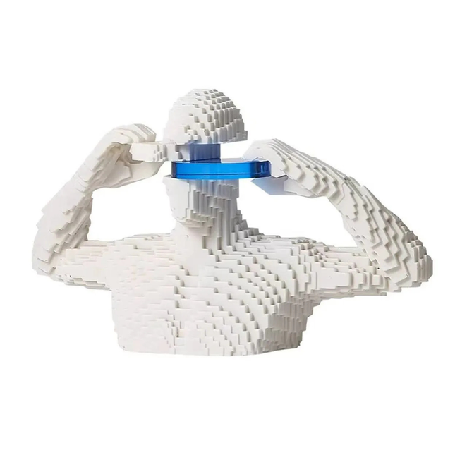 Modern Decorative Resin Sculpture 40cm with Acrylic Highlights