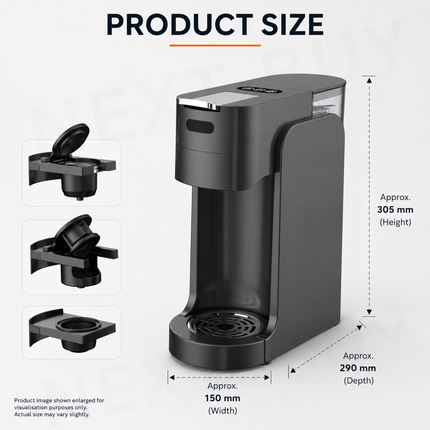 3-in-1 Espresso & Coffee Maker 20 Bar Pump for Grounds or Capsules