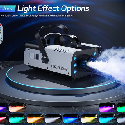 Remote-Controlled Smoke Effect Machine with Colour-Changing LED Lights for Events & DJ Performances