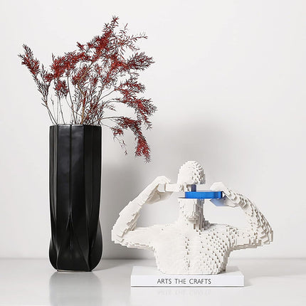 Modern Decorative Resin Sculpture 40cm with Acrylic Highlights