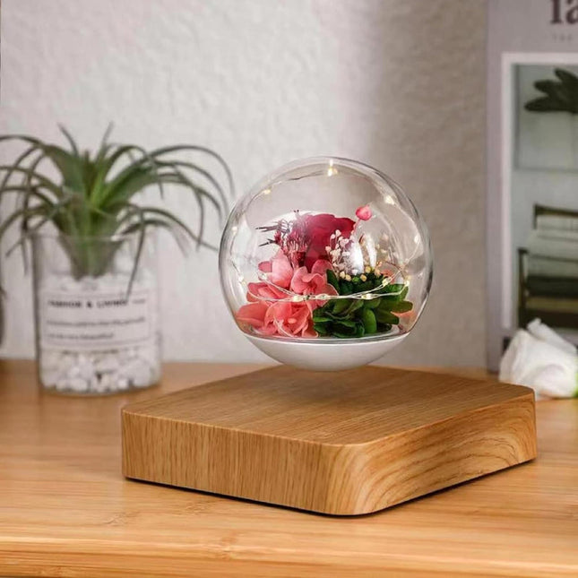 Floating LED Rose Light Levitating Eternal Flower Display Decorative Gift Lamp for Home and Office