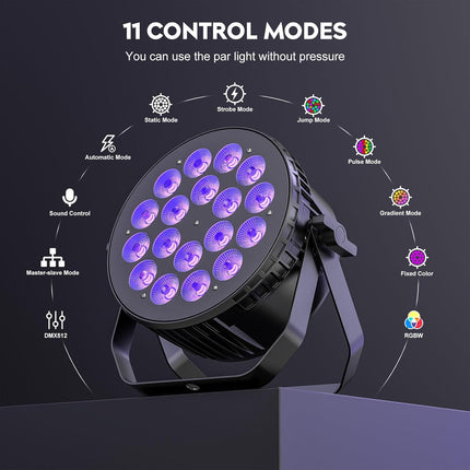 180W RGBW LED Par Light Stage DMX512 Sound Activated for Event Uplighting