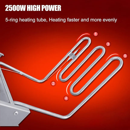 Commercial Stainless Steel Double Deep Fryer 2500W+2500W for Fast and Even Frying