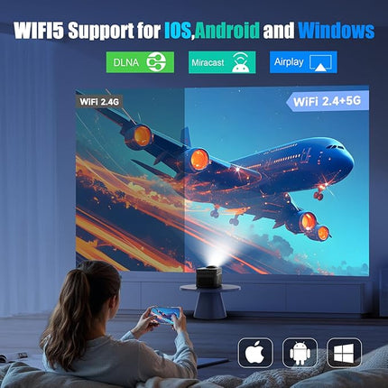 Full HD 1080P Smart Projector for Home Cinema Bluetooth Screen Mirroring