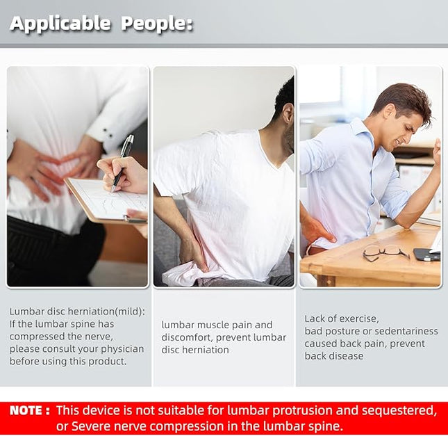 Home Back Stretcher & Electric Lumbar Massager with Infrared and EMS – Black