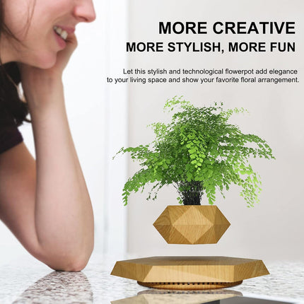 Levitating Rotating Plant Pot – USB Powered Anti-Gravity Desktop Decor