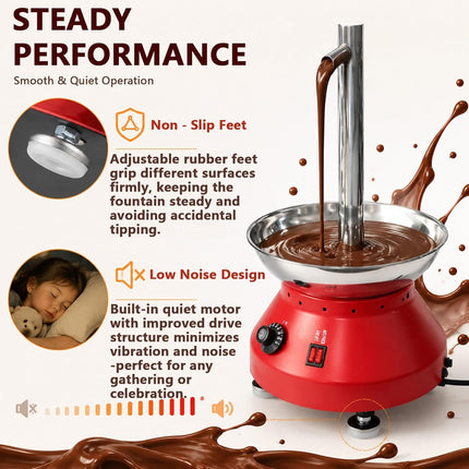 Chocolate Fountain Machine 230W 4-Tier Party Dessert Fountain for Chocolate & Fondue, Black