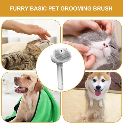 Portable Self-Cleaning Steam Pet Brush with Water Tank for Dogs and Cats