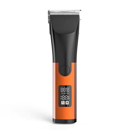 Rechargeable Cordless Pet Hair Clipper Grooming Kit with LCD Display and Replaceable Titanium Blades