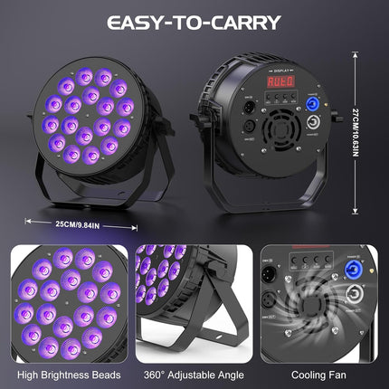 180W RGBW LED Par Light Stage DMX512 Sound Activated for Event Uplighting