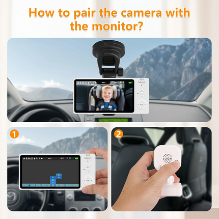 Wireless Infant Car Camera 5 Inch HD IPS Monitor 720P Night Vision Two Way Audio USB Powered