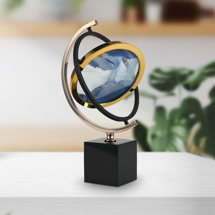 Premium Marble Base Globe Ornament with Zinc Alloy Frame for Modern Interiors