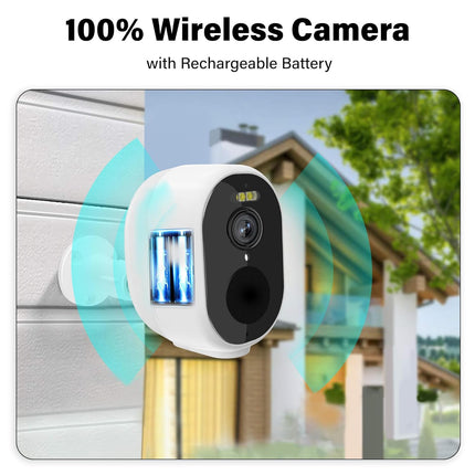 Smart Rechargeable WiFi Security Camera with Motion Alerts, Night Color Vision & Built-In Alarm System