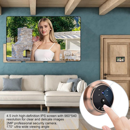 Smart Wired Door Viewer Camera with Indoor Screen, Full HD 1080P & Motion Sensor Security