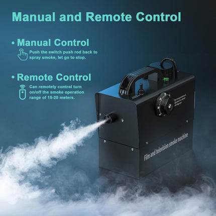 Wireless 400W Battery Powered Smoke Machine with Remote for Shoots, Stage & Outdoor Use