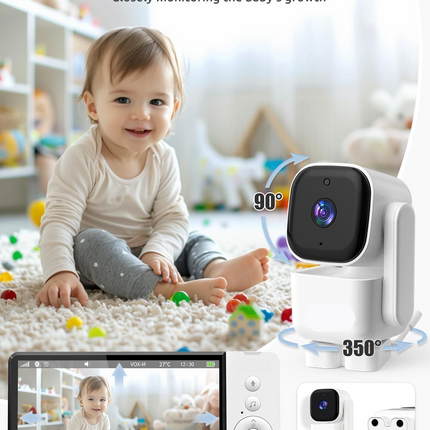 Wireless Video Monitor with 5" Display, 720P Camera, Night Vision, Pan & Tilt, VOX Mode