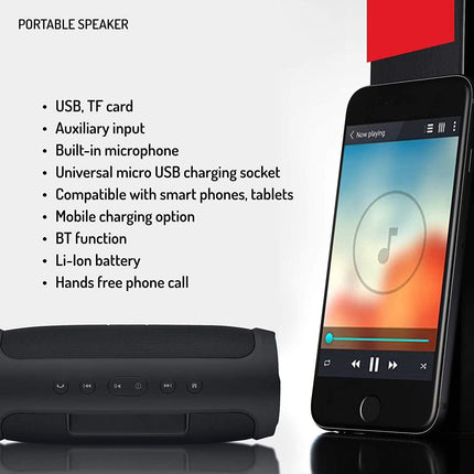 Wireless Bluetooth 5.0 Speaker – AUX & USB Playback, 3600mAh Battery, 10m Range, Portable Stereo Sound