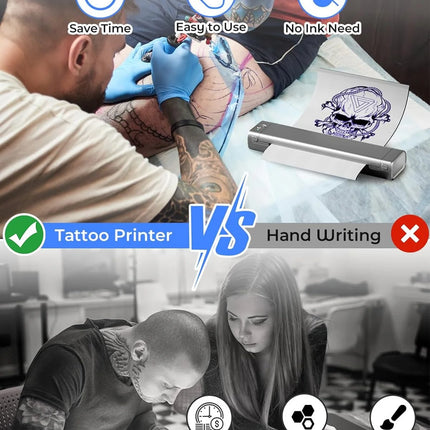 Portable Wireless A4 & Letter Thermal Document Printer with Fast Type-C Charging – Silver