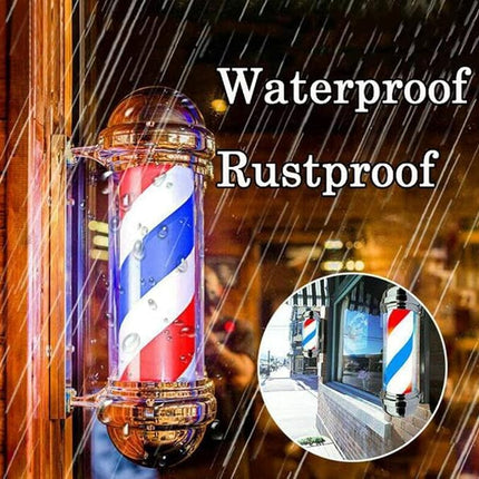 Barber Shop Rotating LED Pole Sign Light Wall Decor for Hair Salon Display