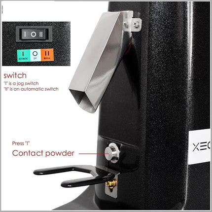 Aluminum Housing Commercial Coffee Grinder 250W for Home and Café Use Black