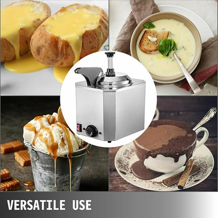 Commercial Heated Sauce Dispenser Pump for Countertop Use with Adjustable Heat