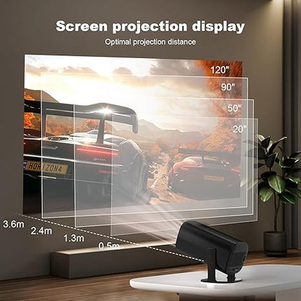 Compact HD Mini Projector with Linux Screen Mirroring, WiFi6, Bluetooth and HD Input